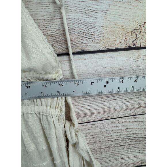 Free People Tie Side Beach Cover Up Dress Womens Medium Cream Ivory Lace - Picture 8 of 9